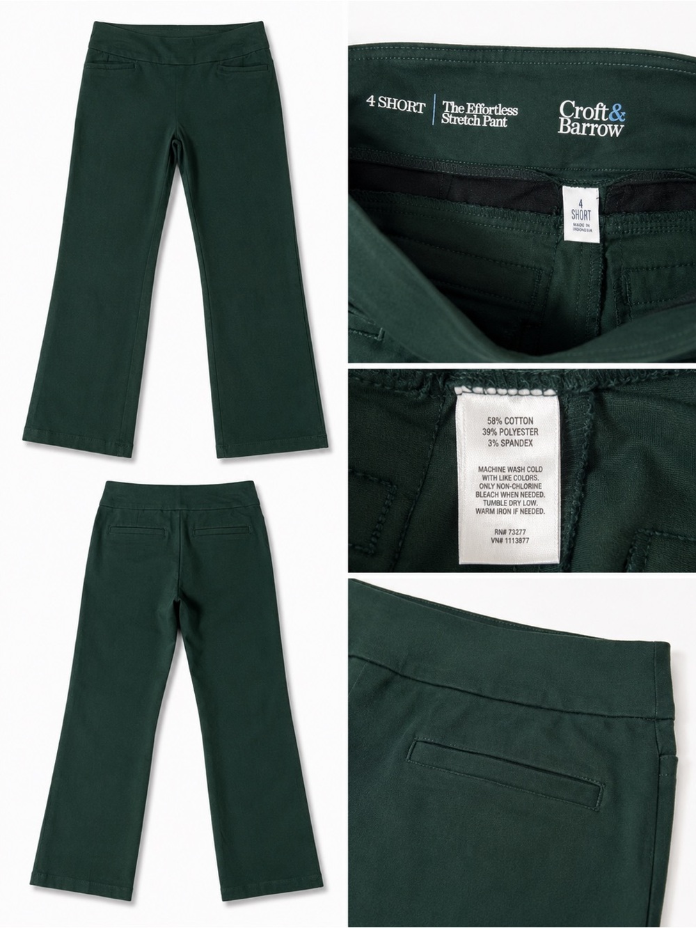 croft & barrow Girls' Dark Green Stretch Dress Pants